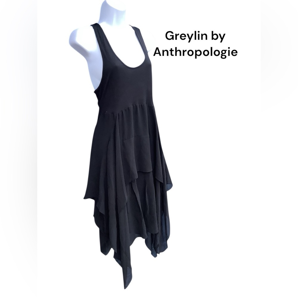 Anthropologie Greylin Black Layered Dress